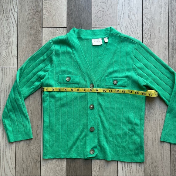 Cyrus Vibrant Green V-Neck Sweater - Picture 3 of 4